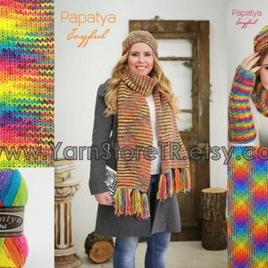 Planned Pooling Papatya Joyful Merino Premium Acrylic Yarn 100gr 280m,Knit,Crochet Cardigan, Pullover, Blouse, Shawl, Scarf, Fall,Winter