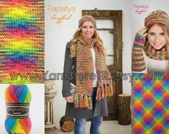 Planned Pooling Papatya Joyful Merino Premium Acrylic Yarn 100gr 280m,Knit,Crochet Cardigan, Pullover, Blouse, Shawl, Scarf, Fall,Winter