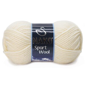 25% wol gestold crème DK garen breien door Nako Sport wol 100gr 120m, gebreide sjaal, Cowl, hoed, vest, Cape, herfst, Winter garen