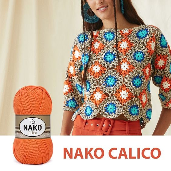Nako Venus Cotton Premium Acrylic Yarn by Nako set of 5 Venus 50gr 125m,  Cardigan, Pullover, Blouse, Shawl, Scarf,spring,summer,fall 