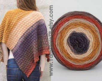 Multicolor Papatya Kek Premium Acrylic Yarn 150gr 540m,Knit,Crochet Shawl,Scarf, Beret, Cardigan, Pullover, Blouse,Fall,Winter