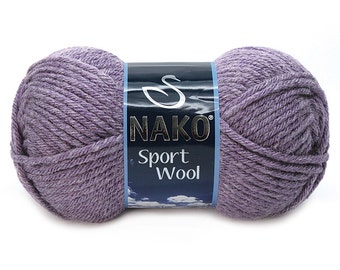 25% Wool Damson DK Yarn Knitting by Nako Sport Wool 100gr 120m, Knit Scarf,Cowl,Hat,Cardigan,Cape, Fall,Winter Yarn