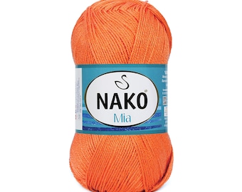 Nako Mia Spring Summer Mercerized Cotton Yarn Knitting Crocheting by Nako 50gr 170m