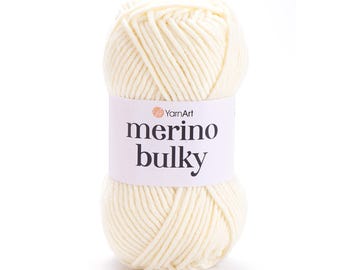 YarnArt Merino Bulky Acrylic Wool Yarn by YARNART 100gr 100m, Cardigan, Pullover, Blouse, Shawl, Scarf, Fall, Winter