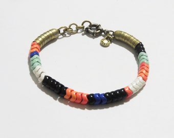 Pulsera multicolor con cuentas, pulsera de cuentas onduladas.