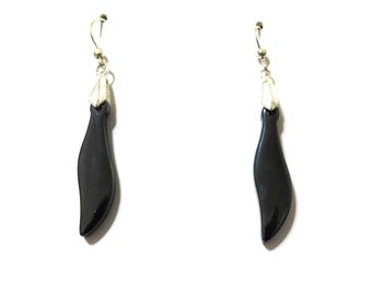 Hematite Drop Earrings: Silver Plated Dangle Earrings