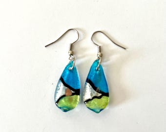 Pendientes colgantes de cristal soplado en forma de lágrima