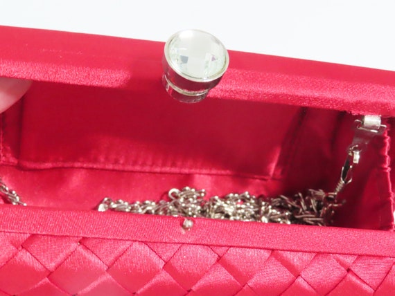 Red satin weave box clutch, Formal clutch, Women … - image 5