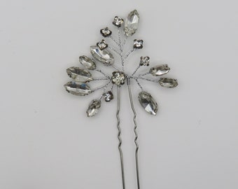 Bridal Hair Pins, Rhinestone Bridal Hair Accessories, Set of 3 Wedding Hair Accessories Silver Hair Pin.