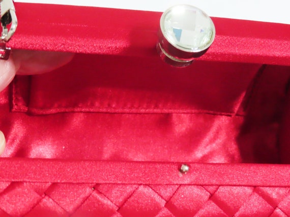 Red satin weave box clutch, Formal clutch, Women … - image 4