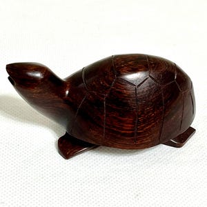 Vintage ironwood hand carved sea turtle.