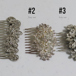 Bridal silver rhinestone hair comb, Crystal wedding comb, Chroose the style