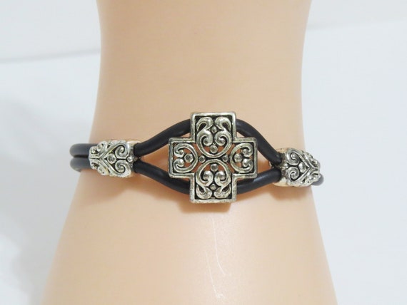 Cross leather bracelet, Unisex bracelet - image 2
