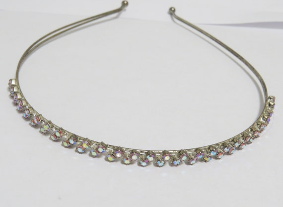 Rhinestone Silver Metal Headband, Bridal headband,