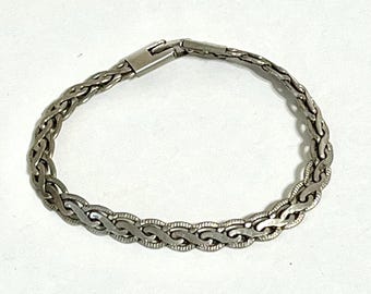 Sterling Silver Woven Chain Bracelet | Hook Clasp | Unisex 925