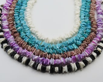 Seashell chips choker, Shell necklace, Choose your color