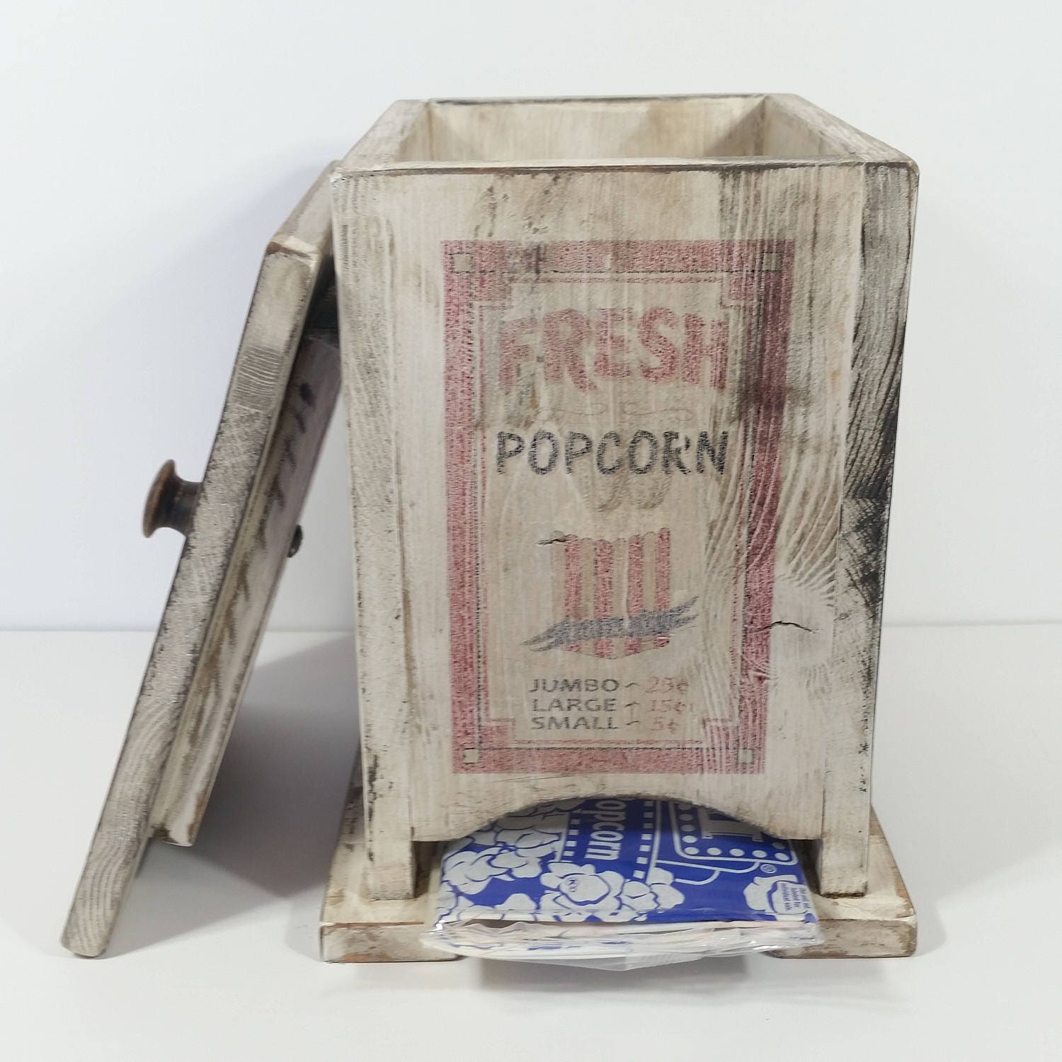 Popcorn Bag Dispenser popcorn holder microwave popcorn box Etsy