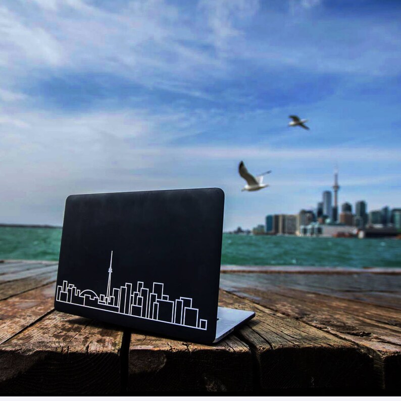 Toronto Skyline Art Decal White Decorative sticker for MacBook / laptop / wall / door / window image 2