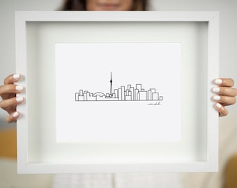 Minimalist City Skyline Prints - Digital Print 8"x10" Mounted on 11"x14" Mat Board - Travel themed gift ideas for your home decor