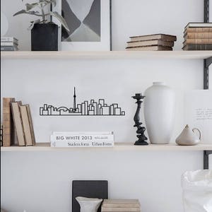 Toronto Skyline Art Decal White Decorative sticker for MacBook / laptop / wall / door / window image 7