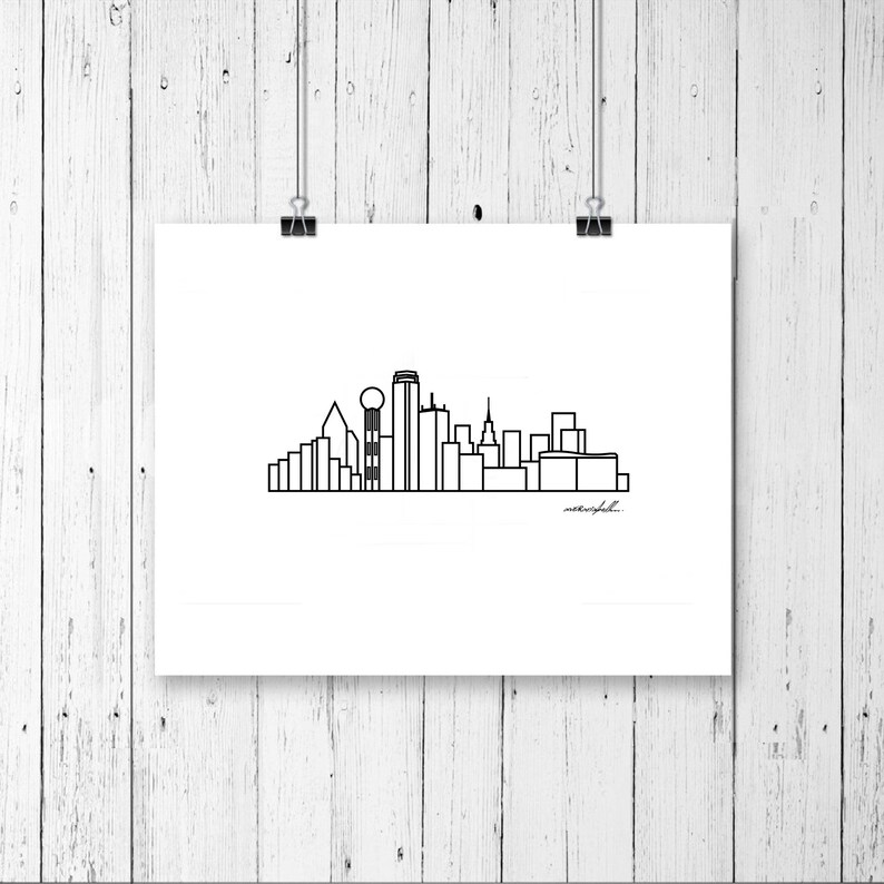 Skyline Prints United States Unframed digital graphic 8x10 Dallas