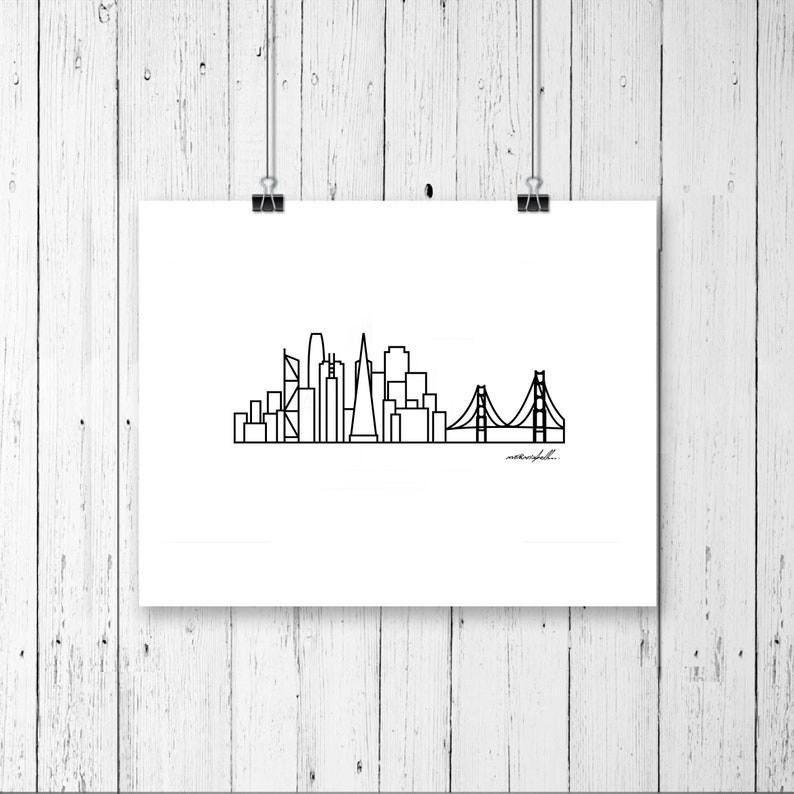 Skyline Prints United States Unframed digital graphic 8x10 San Francisco