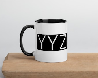 YYZ Mug with black Inside - Toronto Pearson Coordinates - Collectible Travel Mug