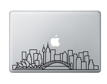 Sydney Skyline Art Decal - Decorative sticker for MacBook / laptop / wall / door / window