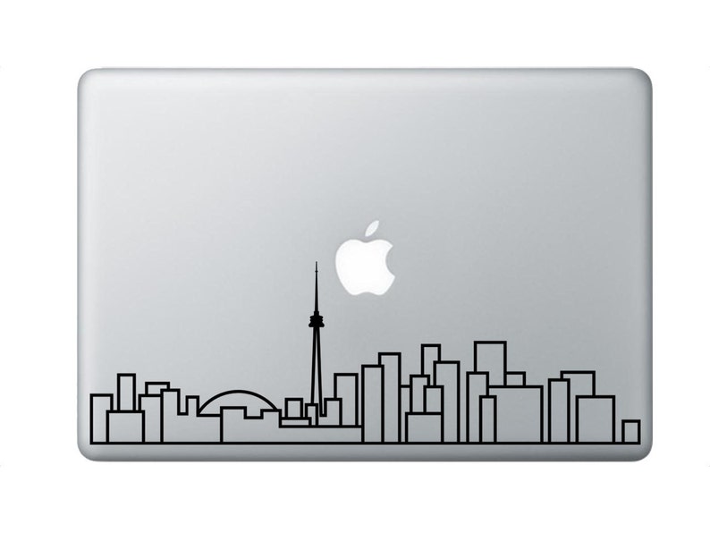 Toronto Skyline Art Decal White Decorative sticker for MacBook / laptop / wall / door / window image 3