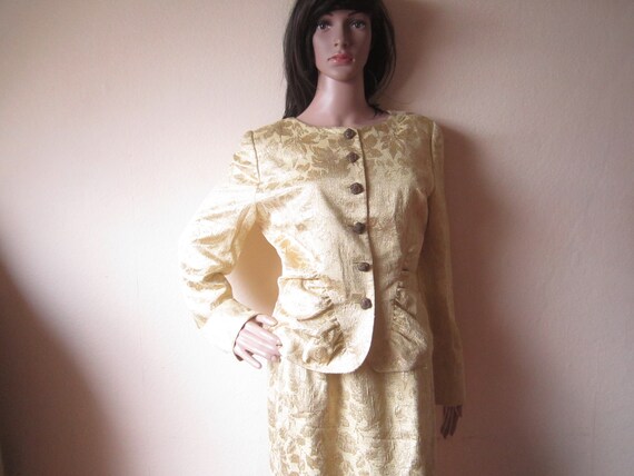 Vintage Valentino Night Silk Costume Lame Kostüm S