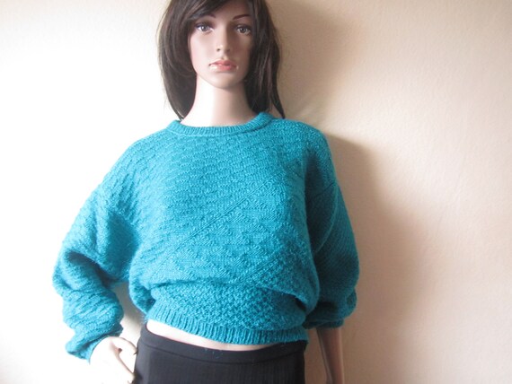 Mohair Vintage 80s Wool Sweater 80s Handmade Knit