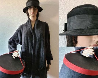 Vintage Hat with Hat Box Wool Felt Hat