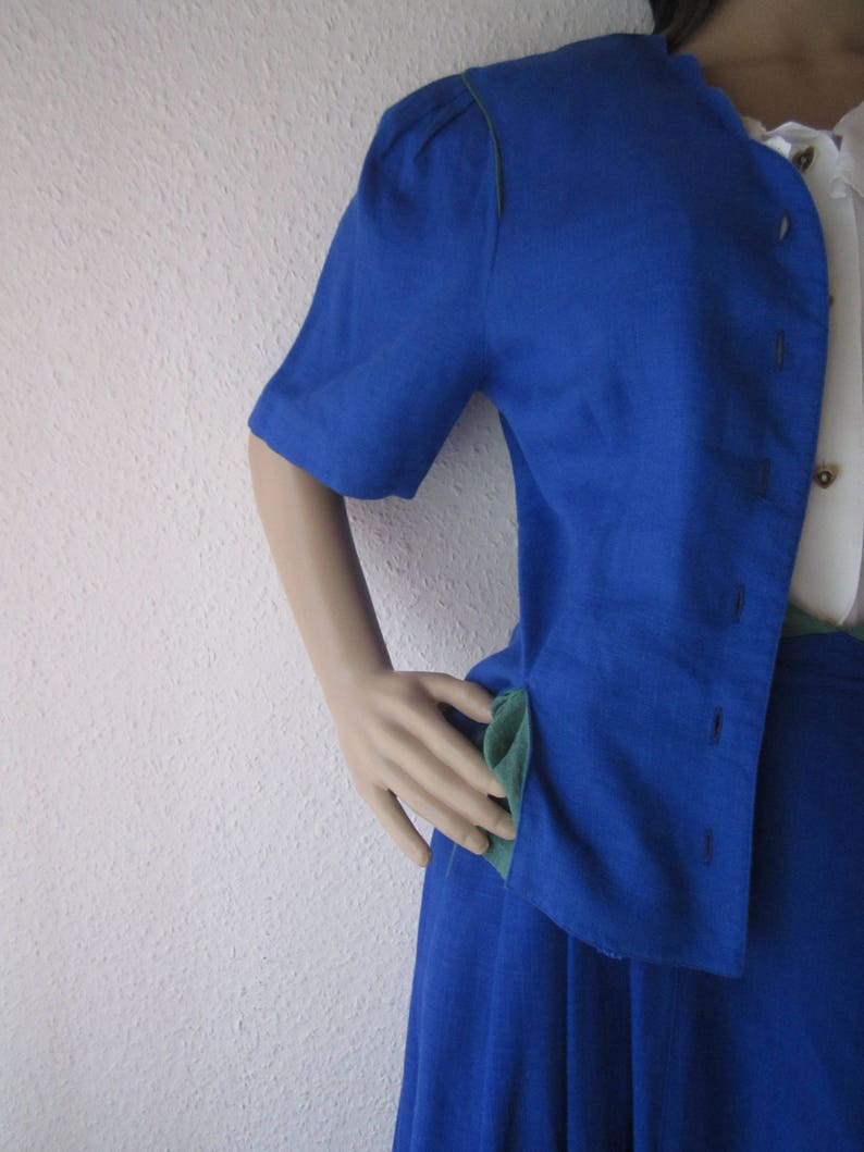 Vintage 80s Costumes Combination 4 Parts Julius Lang Dirndl Costume Dress Skirt Blouse 40Meter