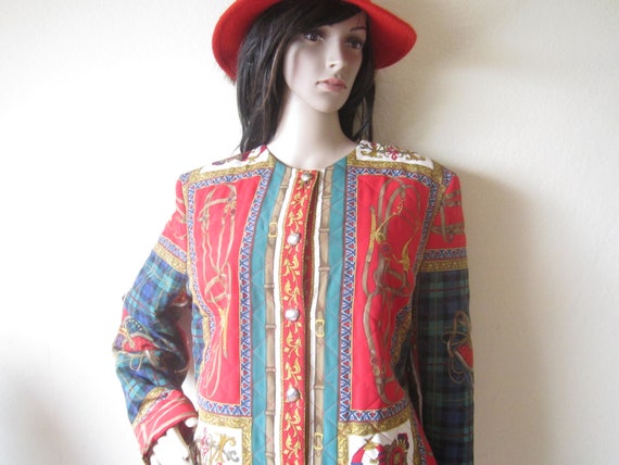 Vintage 80s quilted Janina Schreck Jacket 80s quil