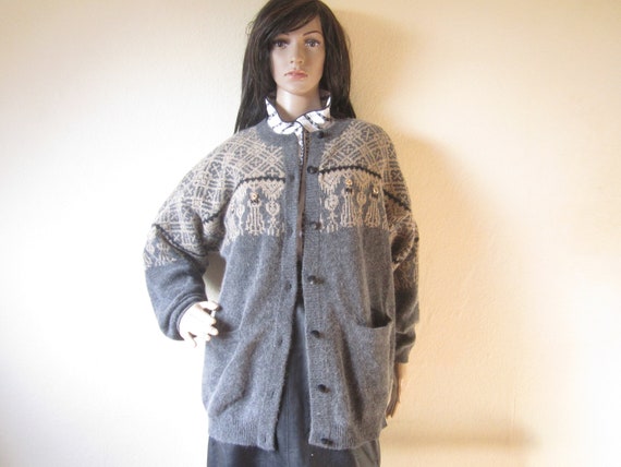 Vintage Angora Wool Cardigan Strickjacke Wolle Via