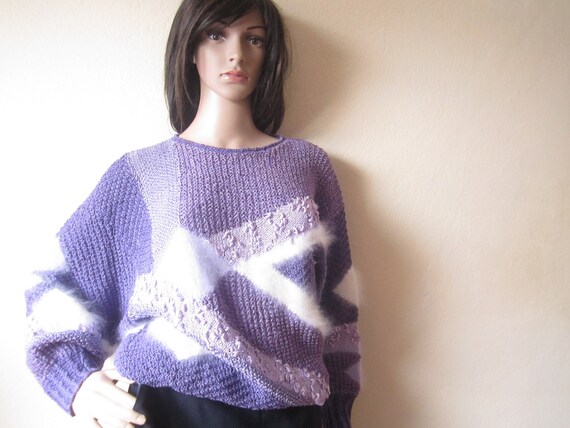 True Vintage 80s Angora Wool Sweater 80s Sweater