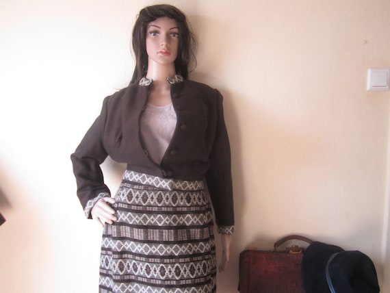 Original 40s Handwoven Vintage Costume 40s Skirt D