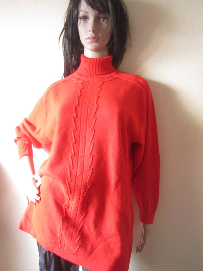 Vintage 80s turtleneck wool sweater oversize