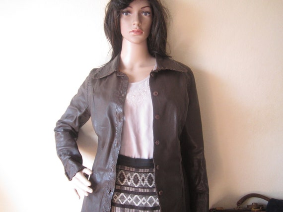 Vintage 70s Leather Jacket 70s Leather Shirt Jacke