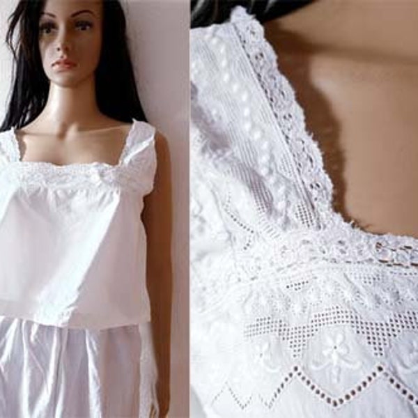 Camisole antique Camisole édouardienne lingerie dentelle 1900