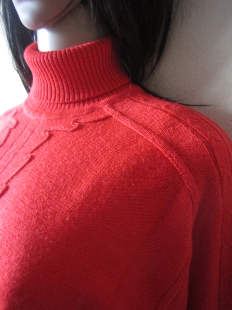 Vintage 80s turtleneck wool sweater oversize