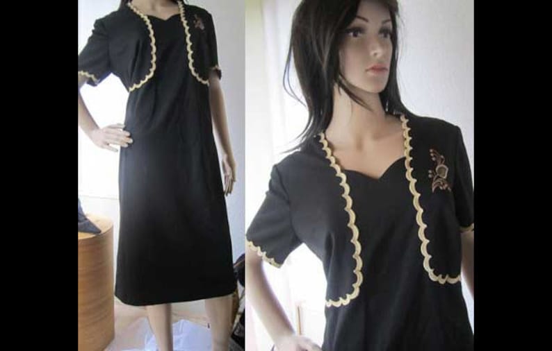 Vintage 50s sheath dress dress rockabilly Hepcat dress L