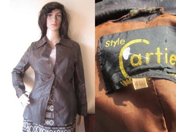Vintage 70s Leather Jacket 70s Leather Shirt Jacke