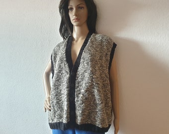 Vintage Handmade Vest Wool Oversize
