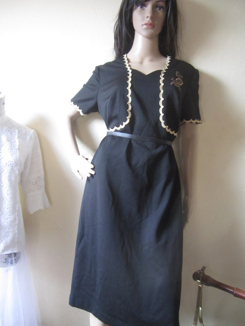 Vintage 50s sheath dress dress rockabilly Hepcat dress L