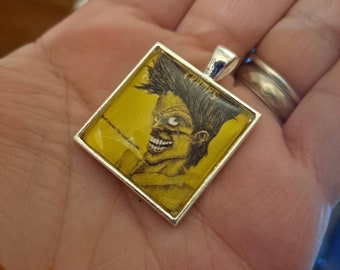 1" x 1" Square Photo Pendant: The Cramps Bad Music for Bad People Album Cover