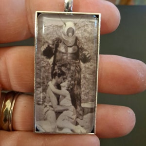 1" x 2" Rectangle Photo Pendant: Psst! Look Out! Behind You!