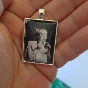 1" x 1.35" Rectangle Photo Pendant: The Bride Checks Her Makeup