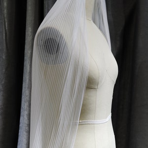 LS78 /Pleated tulle veil / bridal veil / wedding veil / textured veil/Waltz veil/custom veil