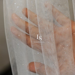 LS110/Sparkle veil /Off white glitter veil / 1 tier veil/ cathedral veil/customveil